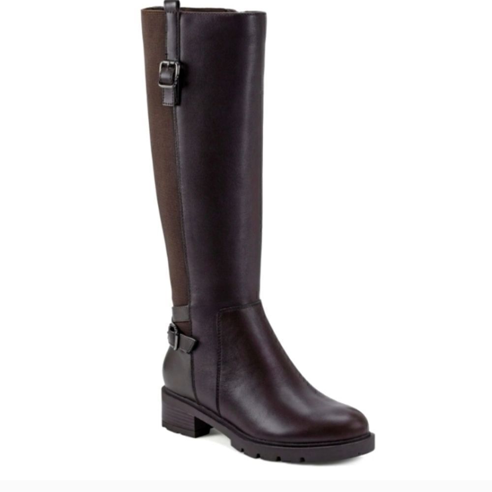 EASY SPIRIT Bianca Tall Boots Brown 9 W Wide